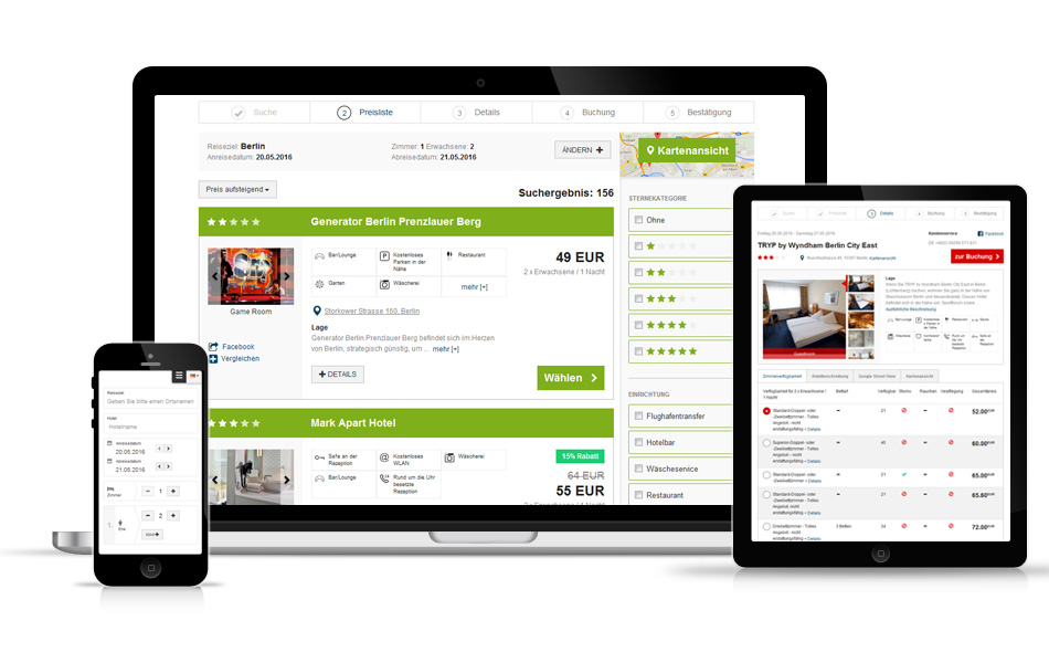 Hotelpreisvergleich - Responsive Webdesign